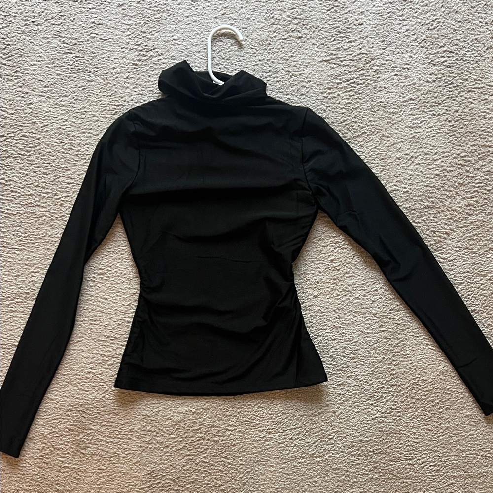 Black Long Sleeve Turtleneck Top